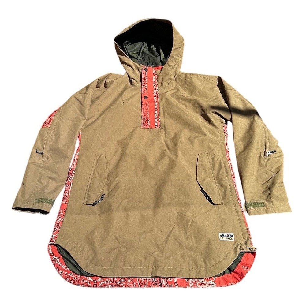 Burton Olive Green/Orange Paisley Snowboard Jacket Women's Medium